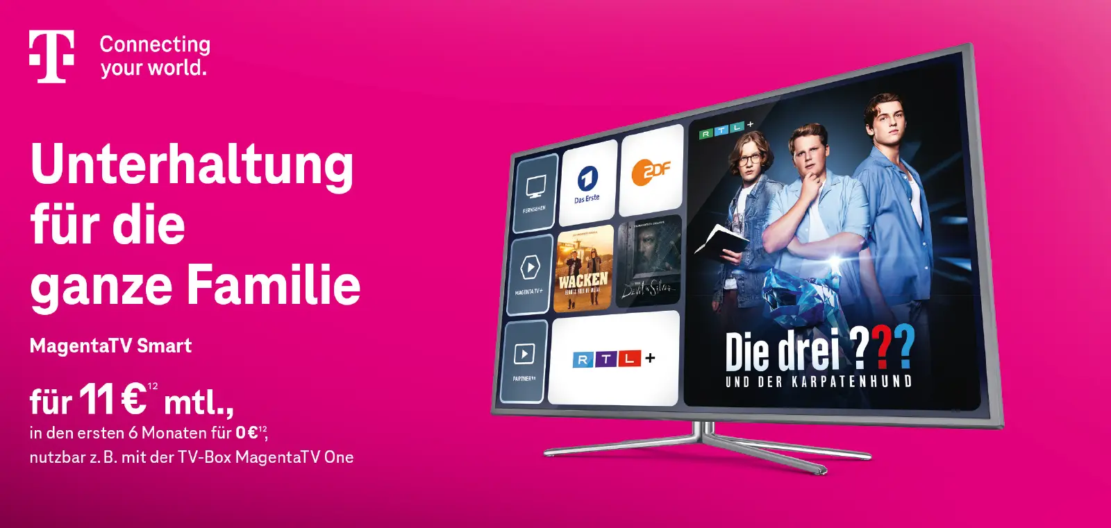 Telekom MagentaTV Smart Werbung mit TV-Apps und Serien auf Fernseher