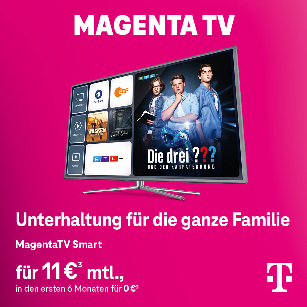 MagentaTV Smart Angebot: Fernseher mit Streaming-Apps und Familienunterhaltung